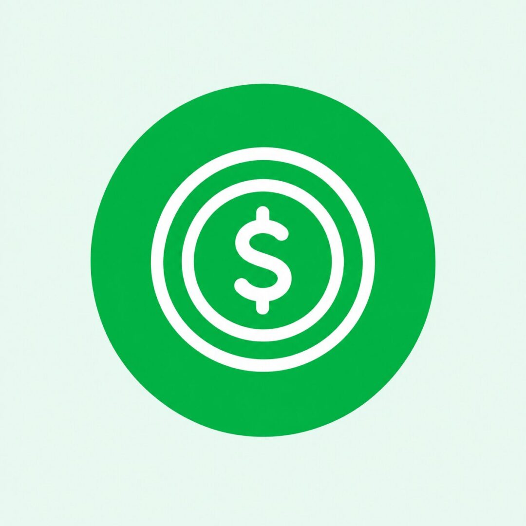 Green Dollar Badge Icon