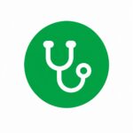Minimalist Green Stethoscope Icon
